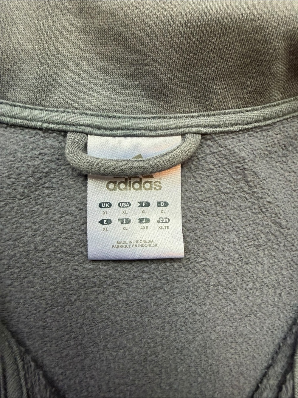 VTG Adidas Y2K Track Suit Jacket Men's XL Gray Y2K Full Zip Black 3 Stripped - Picture 6 of 6